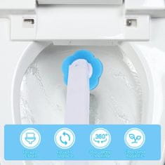 Netscroll Stenski set za čišćenje WC školjke s dugom drškom, ergonomska drška, zamjenjive spužve, kompaktnog dizajna, higijenski set za wc školjku, WcSet