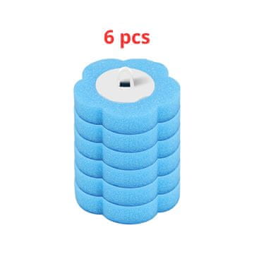Netscroll Set 6x zamjenskih spužvi za WcSet, higijenske i nježne za keramiku, efikasno čišćenje teško dostupnih dijelova WC školjke, Brushes