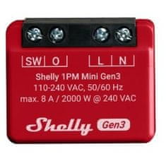 Shelly Rele relais "1PM Mini Gen. 3" WLAN BT s funkcijom mjerenja, maksimalno 8A, 1 kanal