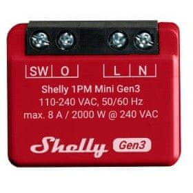 Shelly Rele relais "1PM Mini Gen. 3" WLAN BT s funkcijom mjerenja, maksimalno 8A, 1 kanal
