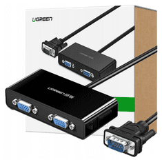 Ugreen 40254 VGA na 2x VGA video razdjelnik - 1 m (crni)