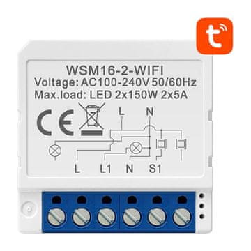 Avatto Pametni modul WiFi Avatto WSM16-W2 TUYA (2-kanalni)