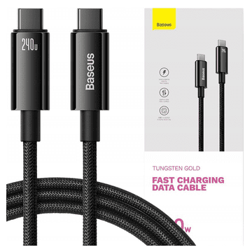 BASEUS Baseus Usb-C Na Usb-C Kabel 240W 1M Za Mobitele I Prijenosna Računala, Brzo Punjenje