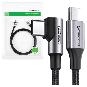 INNA Ugreen Usb-C Na Usb-C Kabel Kutnog Razmaka 60W Qc 3.0 Pd 1M Za Mobitele I Tablete