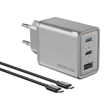EcoFlow Značajna EcoFlow GaN RAPID punjača 65W za brže punjenje s 3 USB porta