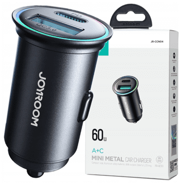 Joyroom JOYROOM AUTO PUNJAČ OD 60 W S A+C PRIKLJUČCIMA ZA IPHONE I ANDROID TELEFONE