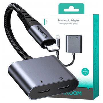 Joyroom SY-L02 lightning na 2x lightning 2u1 audio adapter (crni)