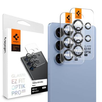 Spigen Zaštita kamere Spigen Optik Pro HD Glas.tr EZ Fit, 2 komada, za Galaxy S25 Ultra, crna