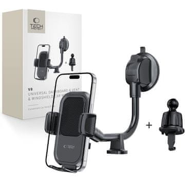 Tech-protect TECH-PROTECT V8 universal long arm nosač za instrument ploču i vjetrobransko staklo, crni