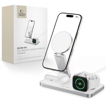 Tech-protect TECH-PROTECT QI15W-A47 3IN1 magnetičan MagSafe bežični punjač, bijela
