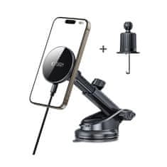 Tech-protect TECH-PROTECT MM15W-V10 magnetički nosač za auto za upravljač i ventilaciju s bežičnim punjačem 15W, crni