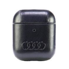 Audi AirPods 1 kožna futrola s velikim logotipom, crna