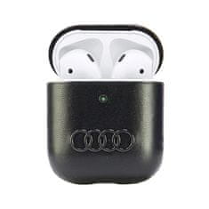 Audi AirPods 1 kožna futrola s velikim logotipom, crna