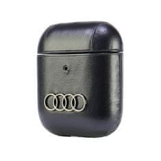 Audi AirPods 1 kožna futrola s velikim logotipom, crna
