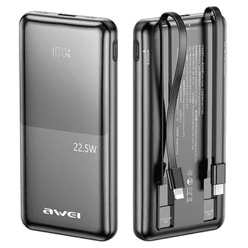 Awei Awei Powerbank P76K 10000Mah Za Iphone 11 12 13 22,5 W Lcd Zaslon