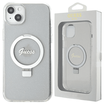 Guess Guess Tvrda Futrola S Prstenom I Stalkom Za Iphone 15 Plus 14 Plus Za Magsafe S Šljokicama