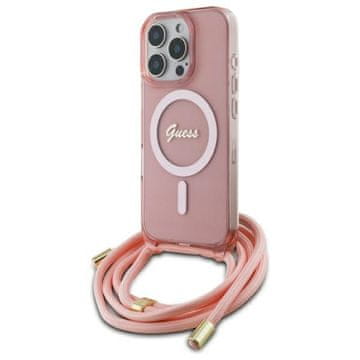 Guess Guess Tvrda Futrola S Trakom I Uzicom Za Magsafe Za Iphone 16 Pro 6.3
