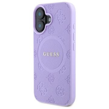 Guess Guess Tvrda Futrola Za Iphone 16 6.1 Za Magsafe Saffiano Peony Klasični Logo