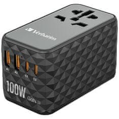 INNA Verbatim Putni Punjač Za Telefon 2X Usb-A 2X Usb-C 100W Pd Eu Uk Us