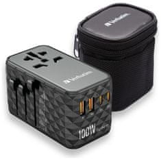 INNA Verbatim Putni Punjač Za Telefon 2X Usb-A 2X Usb-C 100W Pd Eu Uk Us