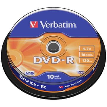 Verbatim Verbatim Dvd-R 4.7Gb 16X Azo Za Pc Mac Recorder 10 Kom Visoke Kvalitete