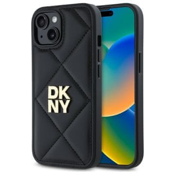 DKNY Futrola za iPhone 15 Quilted Stack Logo crna