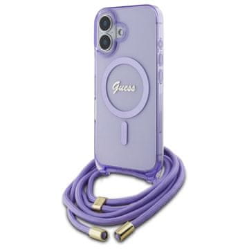Guess Guess Tvrda Futrola Za Iphone 16 6.1 Za Magsafe Crossbody Kabela S Etiketom