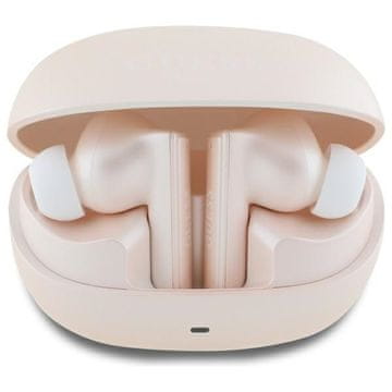 Guess TWS Bluetooth slušalice s priključnom stanicom s ružičastim Capsule logotipom