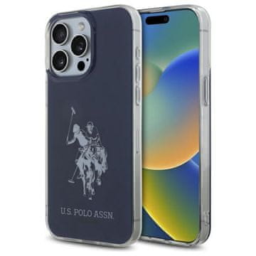 U.S. Polo Assn. Sjajna plava maskica za iPhone 15 Pro Max US Polo s velikim logom