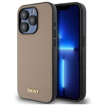DKNY iPhone 15 Pro zrnasta MagSafe maskica bež boje