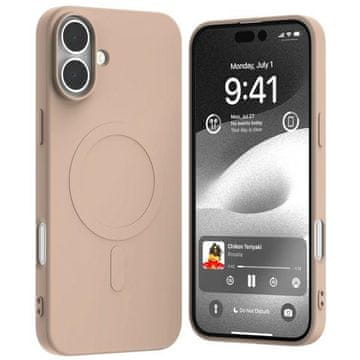 Mercury MagSafe maskica za iPhone 16 Plus, ružičasta, pijesak