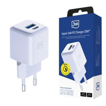 3MK 3Mk Brzi Zidni Punjač Cube Gan 20W Za Telefon 1X Usb-C 1X Usb Eu
