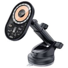 Tech-protect TECH-PROTECT MM15W-V6 magnetski nosač za auto s bežičnim punjačem 15W za nadzornu ploču i ventilaciju, crni/interijer