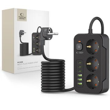 Tech-protect Produžni Utičnik s 3 USB i 3 Type-C Priključka, 200 cm