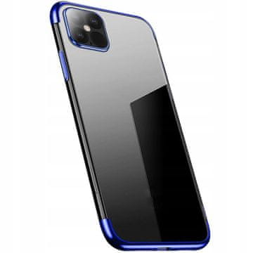 HURTEL Clear Color prozirna silikonska maska s metalnim okvirom za Xiaomi Redmi Note 11S / Note 11, plava