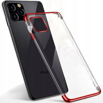 HURTEL Clear Color prozirna silikonska maska za Xiaomi Redmi Note 11S / Note 11, crvena, s metalnim okvirom