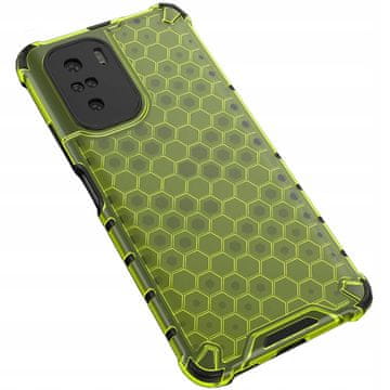 HURTEL Tvrda torbica Honeycomb sa silikonskim okvirom za Xiaomi Redmi K40 Pro+ / K40 Pro / K40 / Poco F3, zelena
