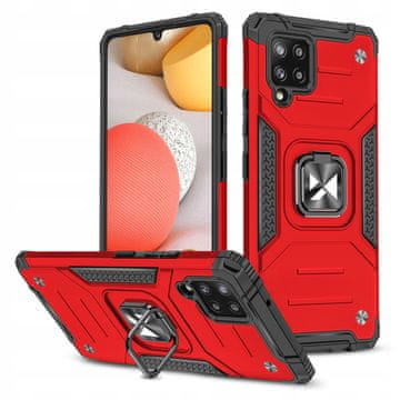WOZINSKY Wozinsky Ring Armor hibridna zaštitna maska za Samsung Galaxy A42 5G s magnetskim držačem, crvena