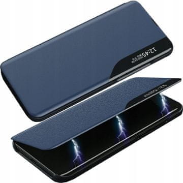 HURTEL Eko kožna maska View Case, elegantna futrola s preklopom i funkcijom postolja za iPhone 13 Pro, plava