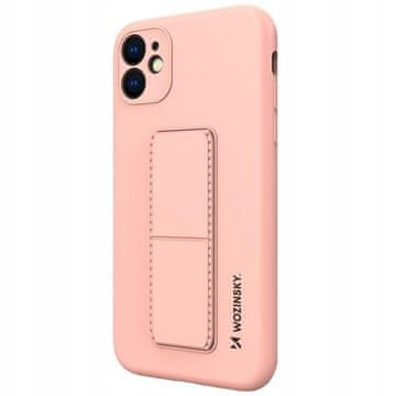WOZINSKY Wozinsky Kickstand Case silikonska maska s postoljem za Samsung Galaxy A22 4G, ružičasta