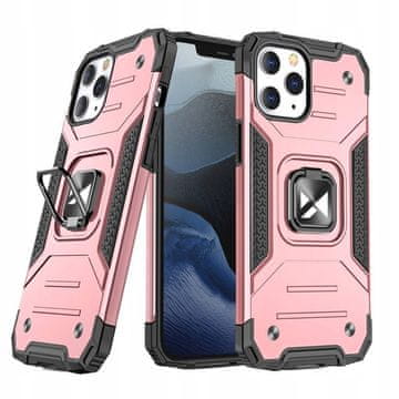 WOZINSKY Wozinsky Ring Armor hibridna maska za telefon + magnetski držač za iPhone 13 Pro Max, ružičasta