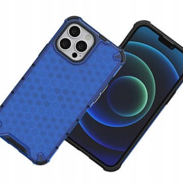 HURTEL Oklopna maska Honeycomb s gel okvirom za iPhone 13 Pro, plava