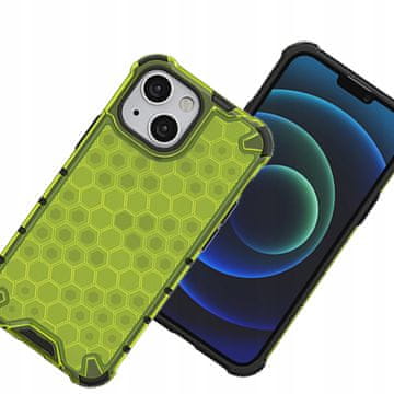 HURTEL Etui pancerno s žel okvirom za iPhone 13 mini, zeleno