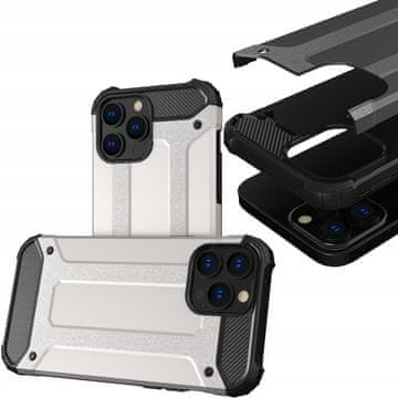 HURTEL Hybrid Armor pancerne hibridno etui za iPhone 13 Pro, srebrna