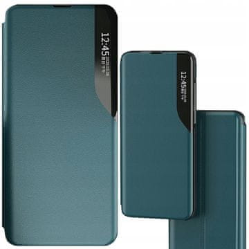 HURTEL Eko kožna futrola s preklopom i postoljem za iPhone 13 Pro Max, zelena