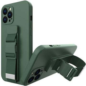 HURTEL Torbica za telefon s vrpcom i lančićem, Rope case žel etui za iPhone 11 Pro Max, tamnozelena