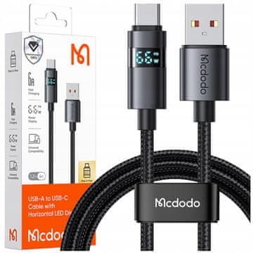 Mcdodo MCDODO kabel s zaslonom USB-C za brzo punjenje USB tip C 5A 66W 1M