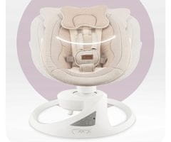 MoMi Pearl 2u1 ljuljačka/kolijevka za bebe, 360°, Bluetooth, bež