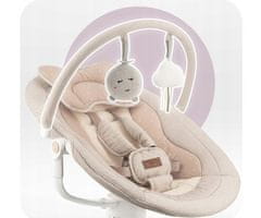 MoMi Pearl 2u1 ljuljačka/kolijevka za bebe, 360°, Bluetooth, bež