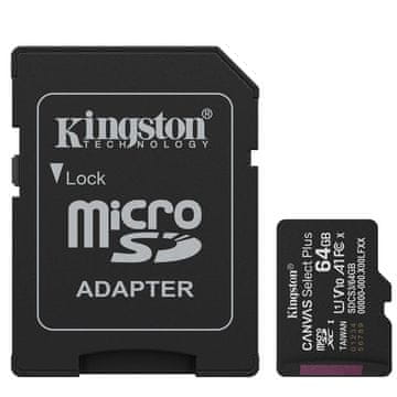 Kingston Canvas Select Plus microSD 128GB Class10 UHS-I U1 V10 SD adapter SDCS3/128GB memorijska kartica